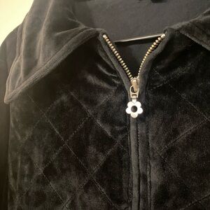 Med black Y2K / 2000s Afends zip up bomber / teddy jacket  soft preppy warm sz4